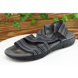 Aerosoles Sz 9 M Gray Strappy‎ Fabric Women Sandals Gloss